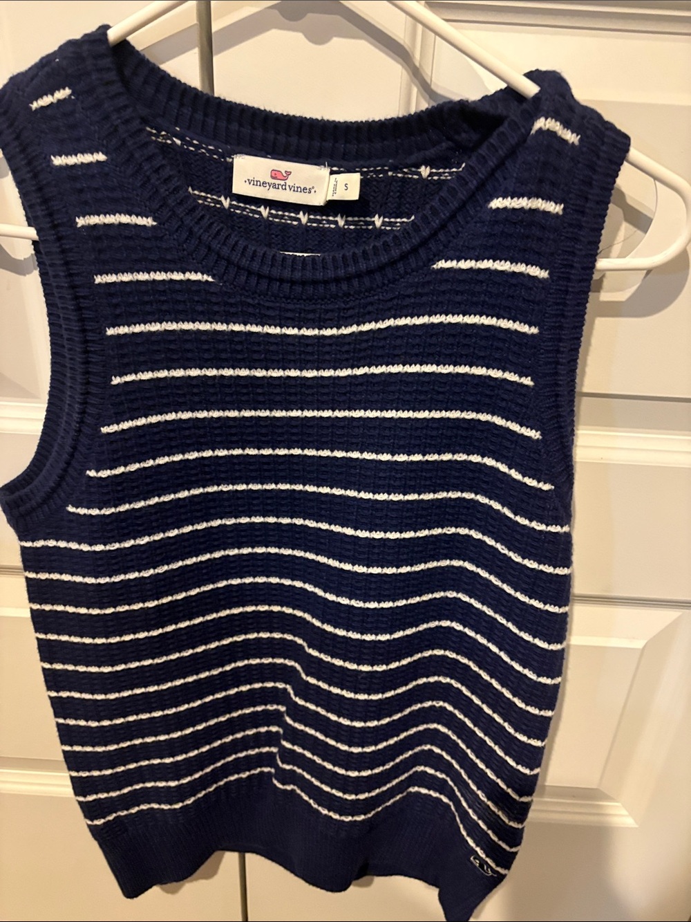 Vineyard Vines Navy & White Striped Sleeveless Knit Shell